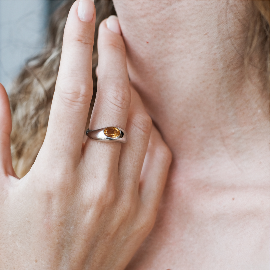 CURVE CITRINE RING