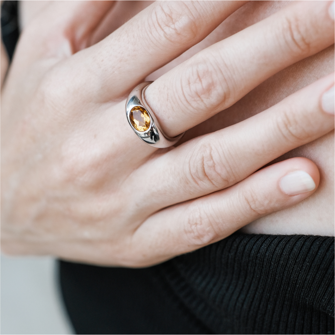 CURVE CITRINE RING