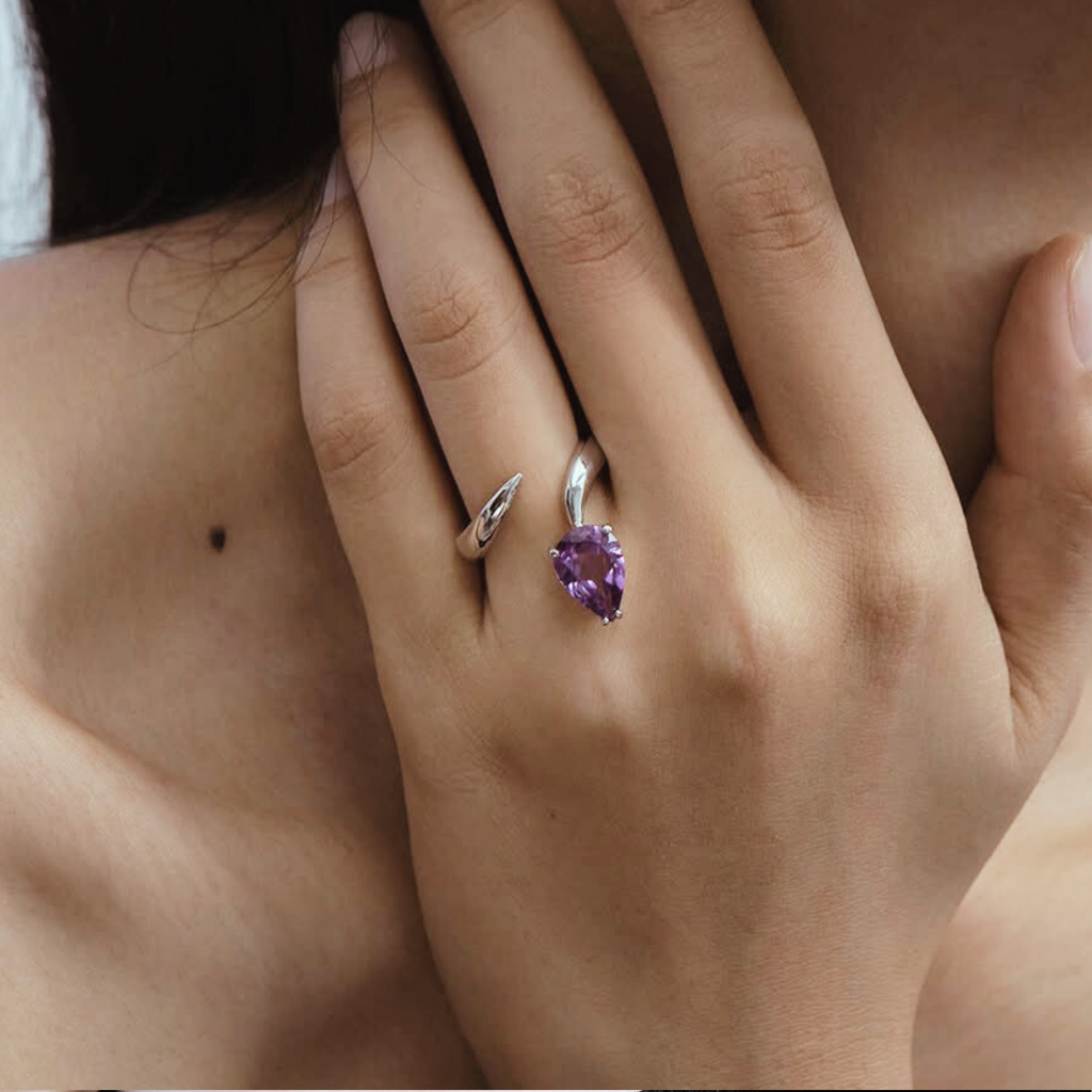 CLAW AMETHYST RING
