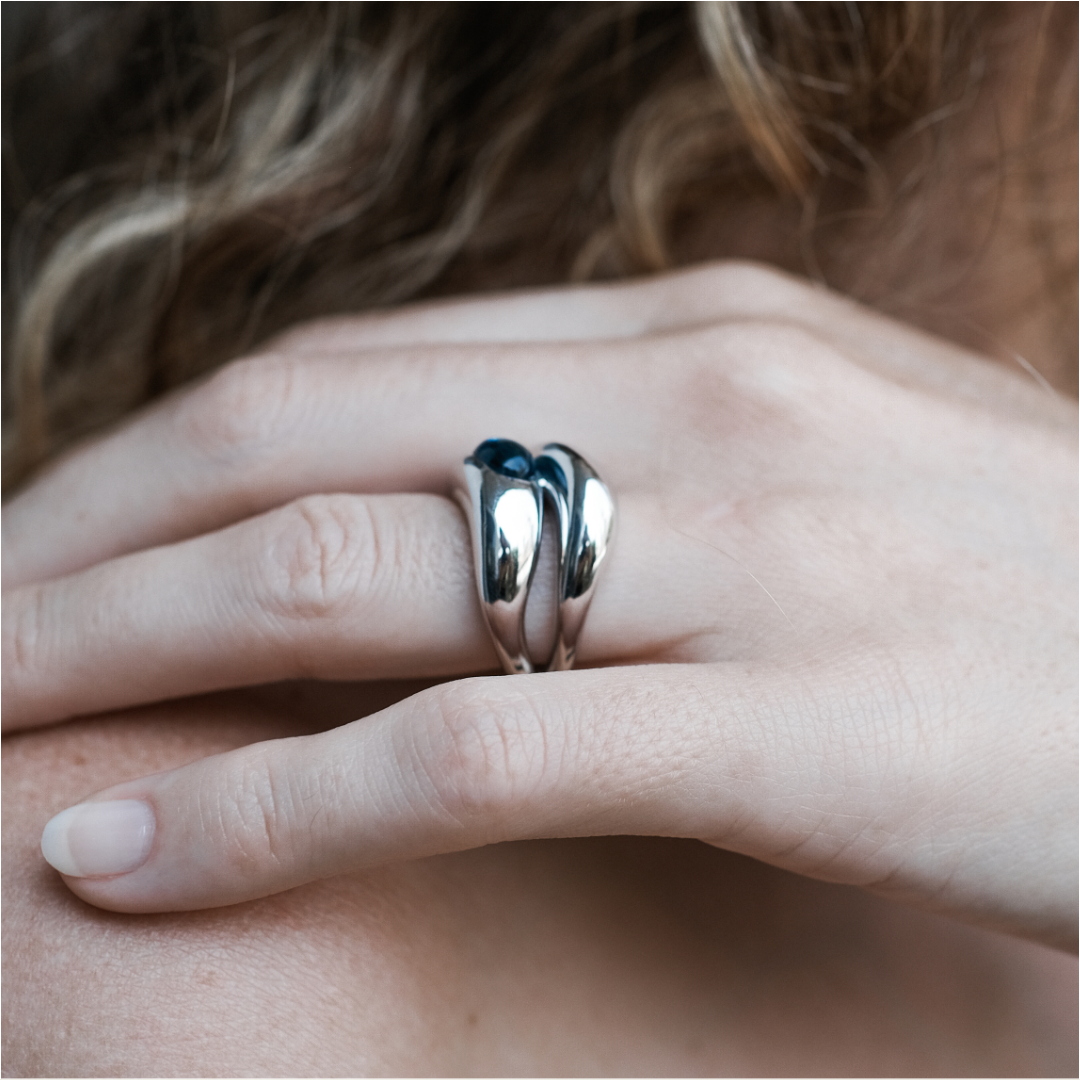 DUAL SWISS TOPAZ RING