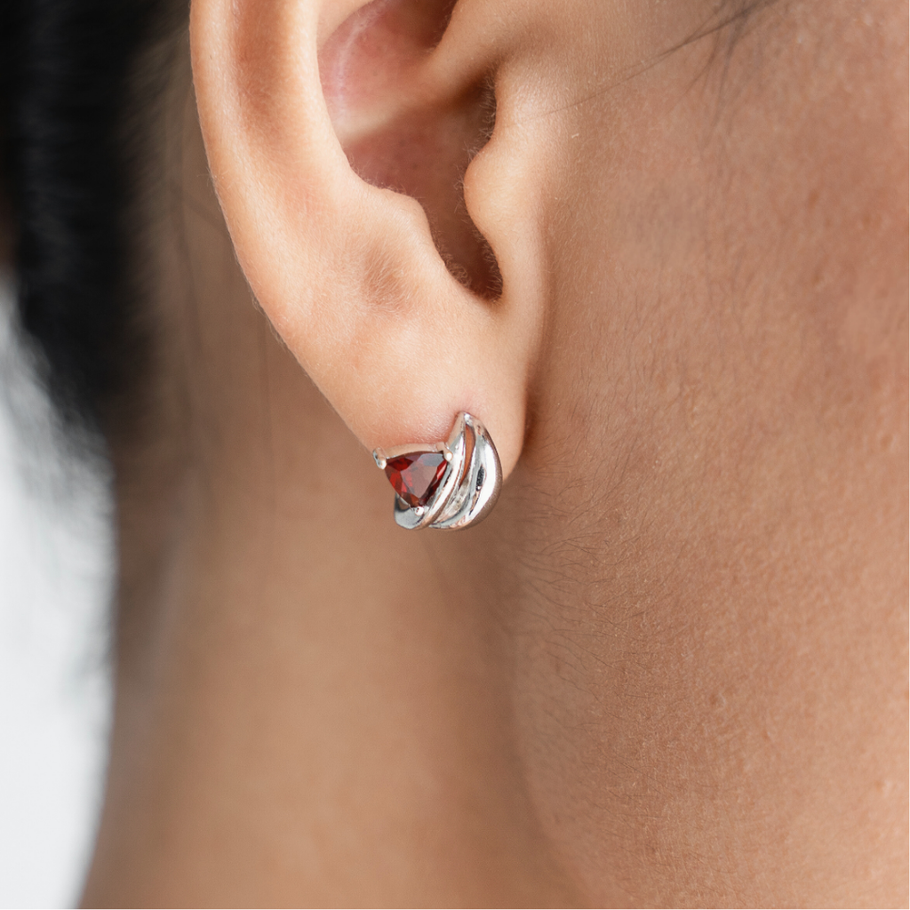 DUAL GARNET EARRINGS