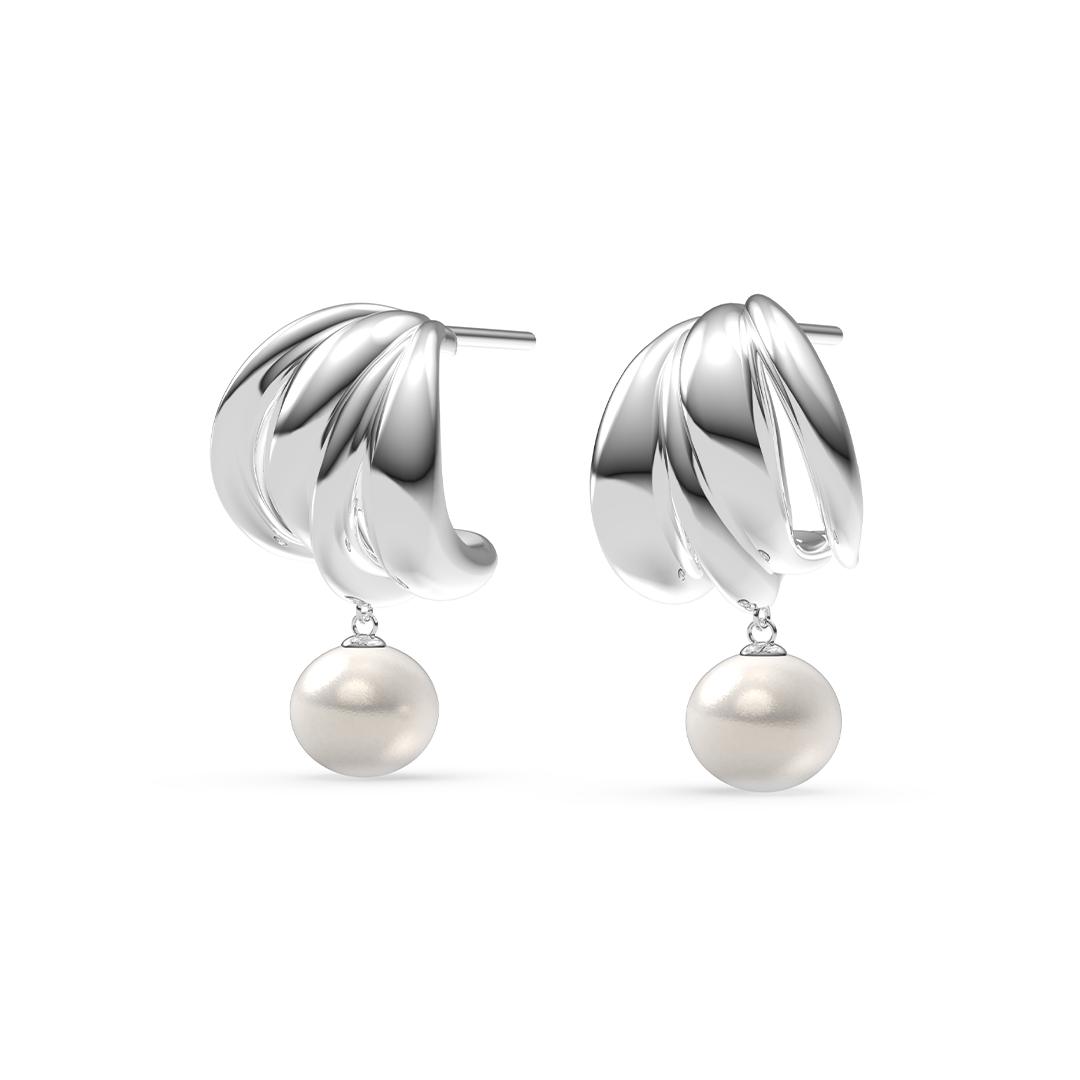 FLOW EARRINGS WITH PEARLS