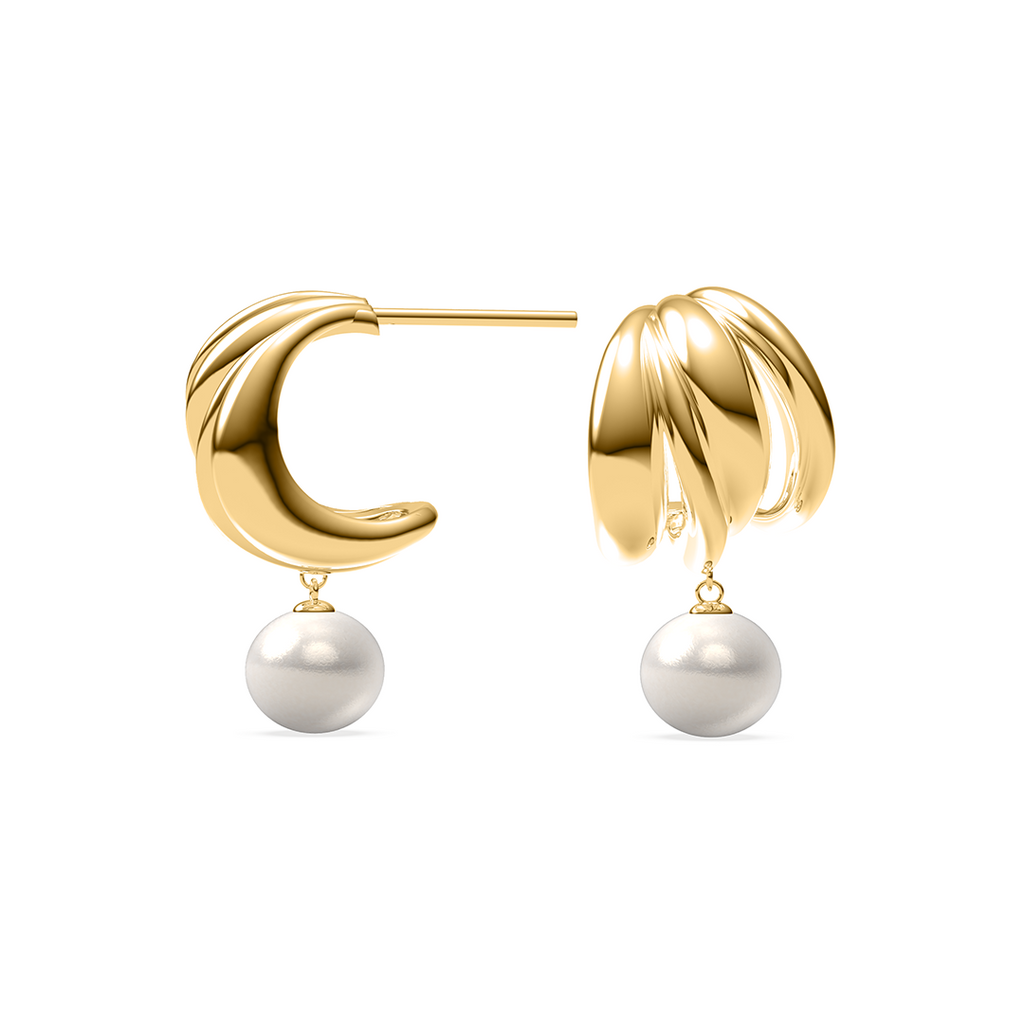 FLOW EARRINGS WITH PEARLS