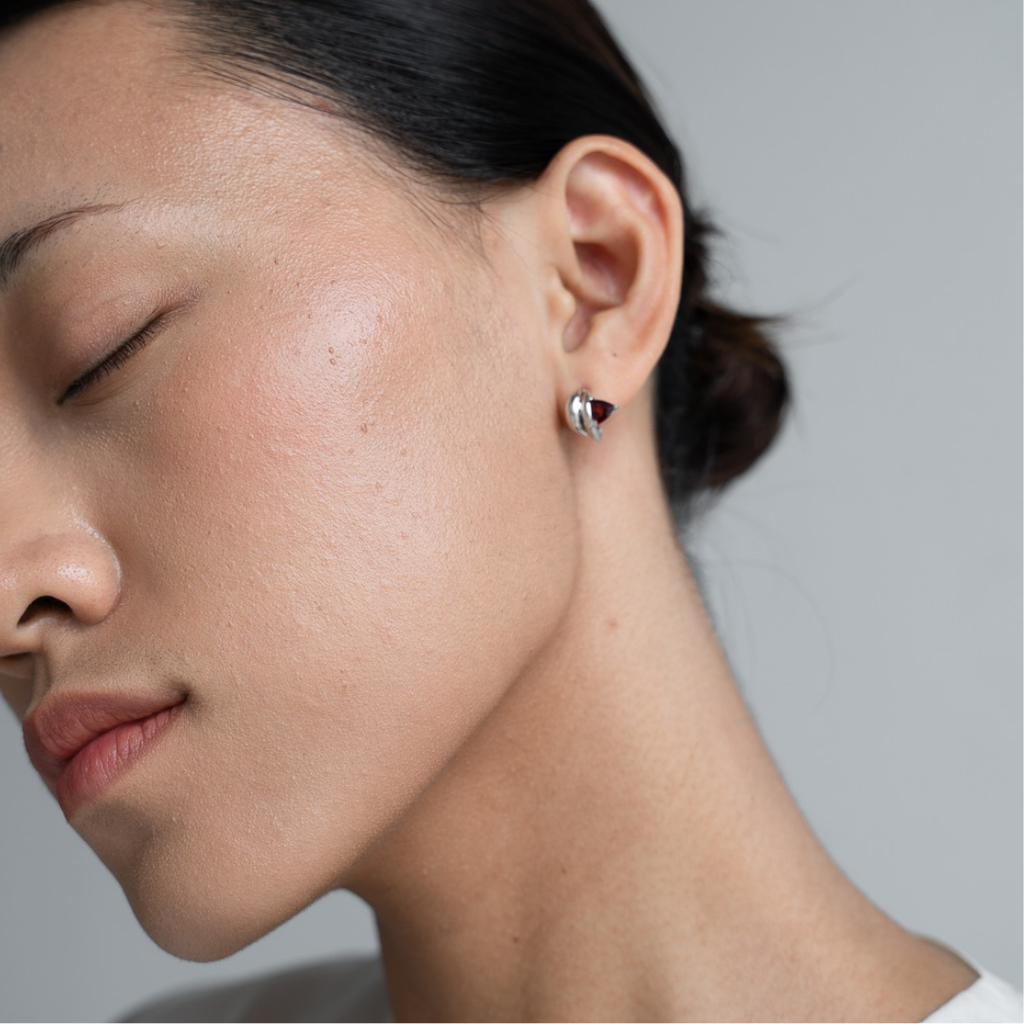 DUAL GARNET EARRINGS