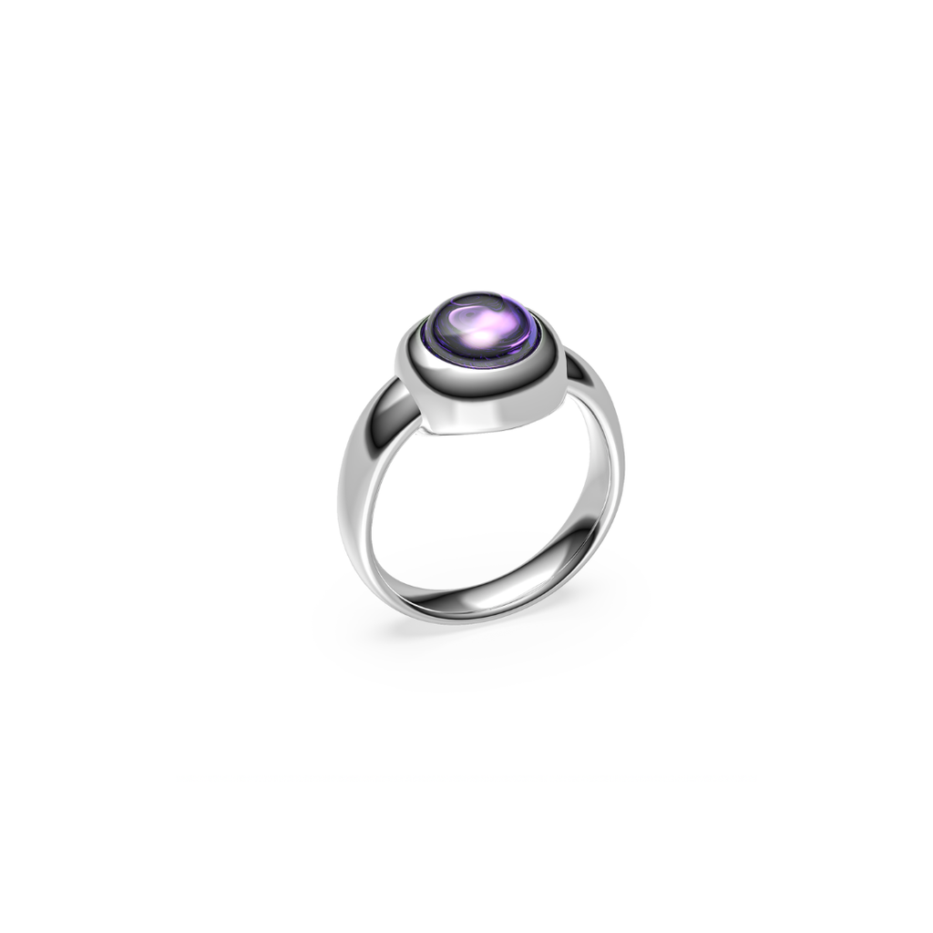 MONOCHROME AMETHYST SMALL RING